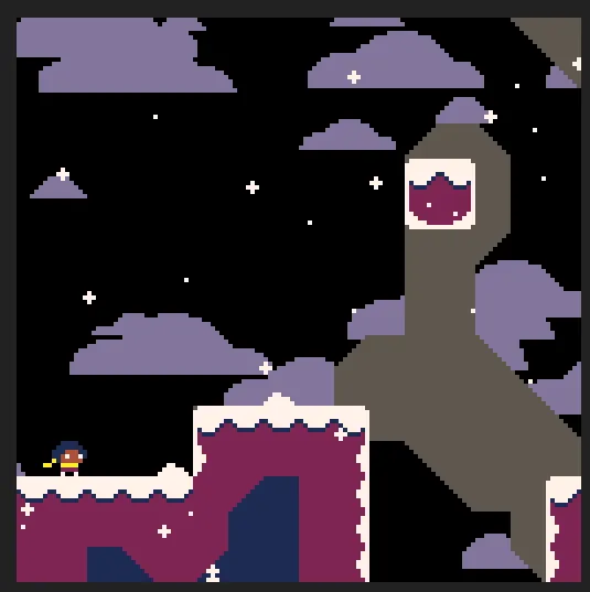 Le début de Celeste Classic 2 tournant sur Pico-8