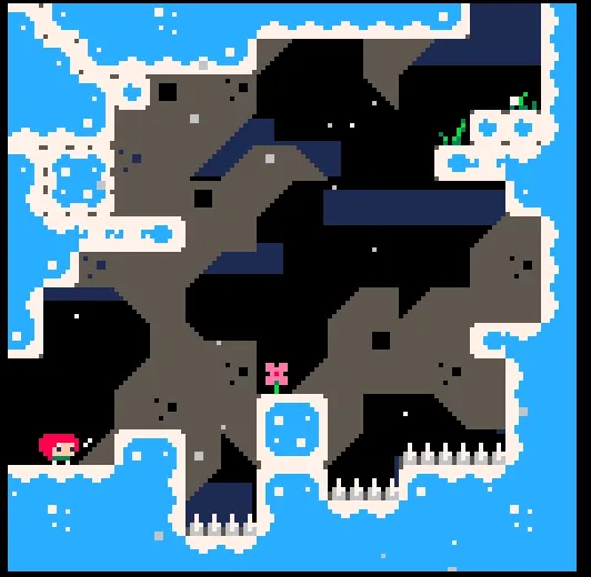 Le début de Celeste Classic tournant sur Pico-8